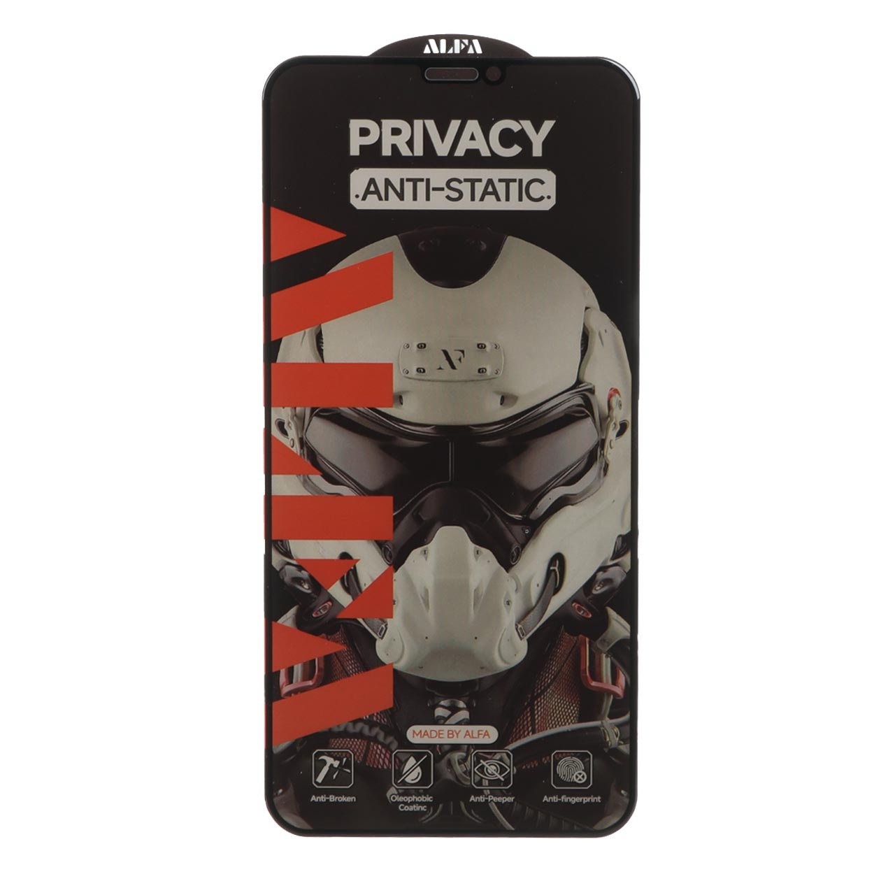 محافظ صفحه نمایش شیشه ای Full Cover ALFA Anti Static Privacy مدل Apple iPhone 11 / iPhone XR
